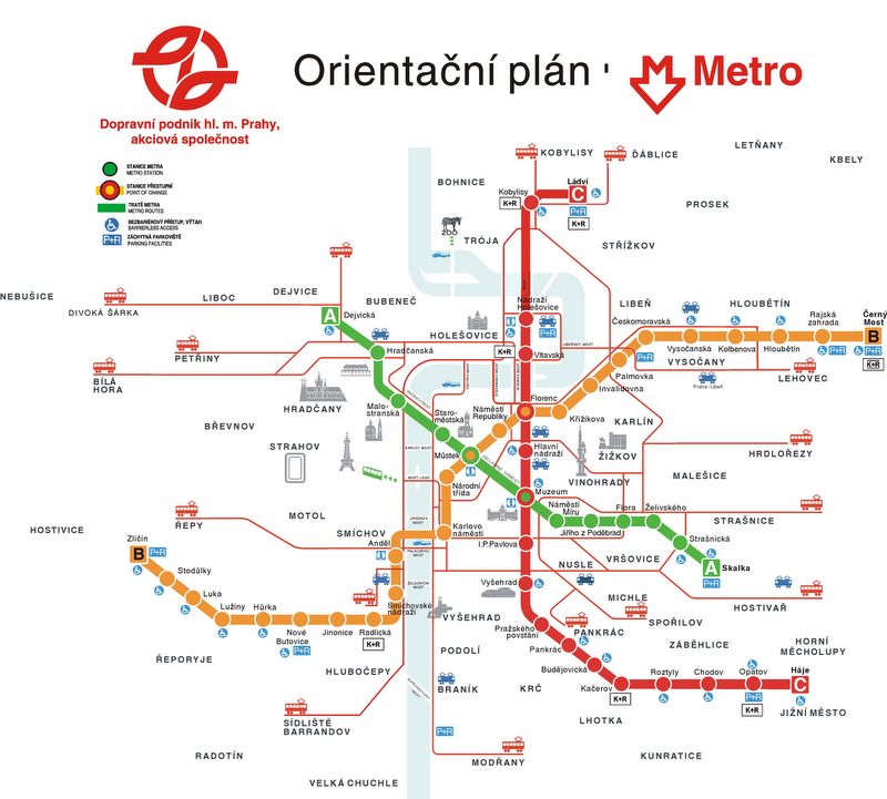 Prague subway map