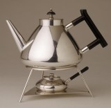 Toast rack and kettle, by Christopher Dresser