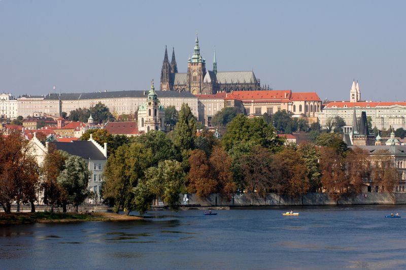 The Prague Castle, Vltava and autumn....