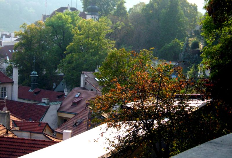 Autumn colours over  Prague roofs