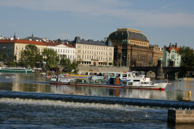 Ship reaching Charles Bridge