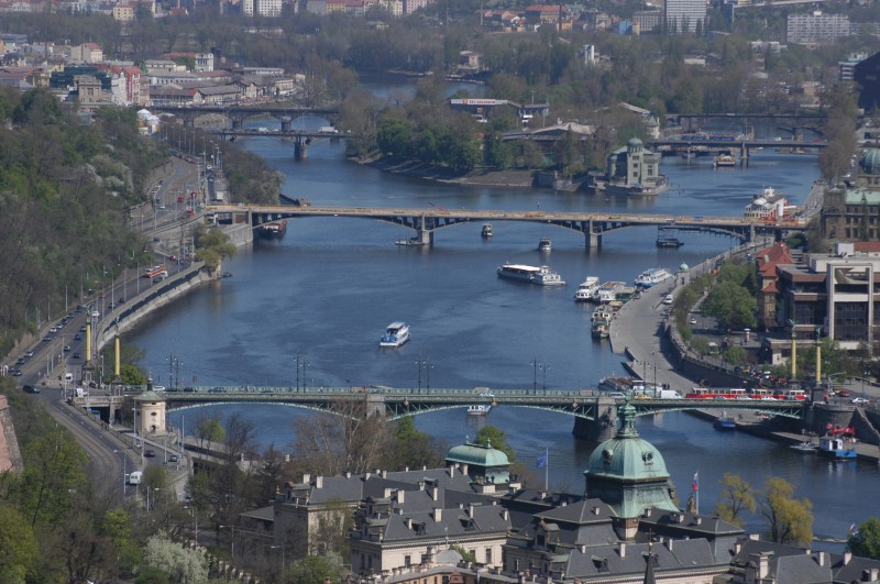 View of Prague Bridges from St Vitus Cathedral