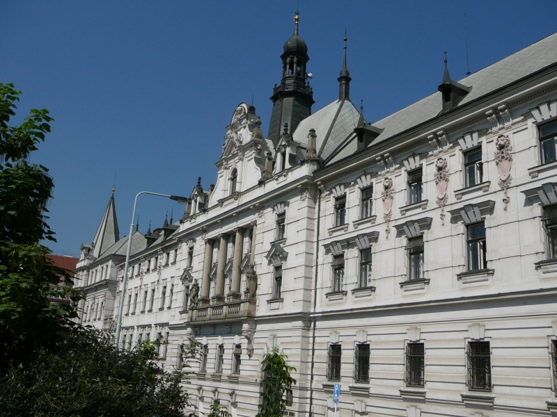Palace with a decorated facade in the Charles Sqaure