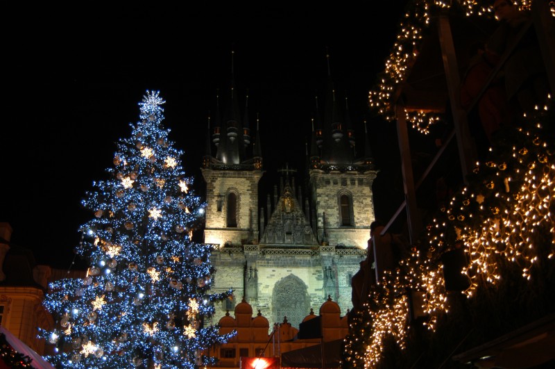 Christmas decorations at the Old Town Square