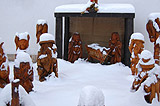 Christmas Crib under snow