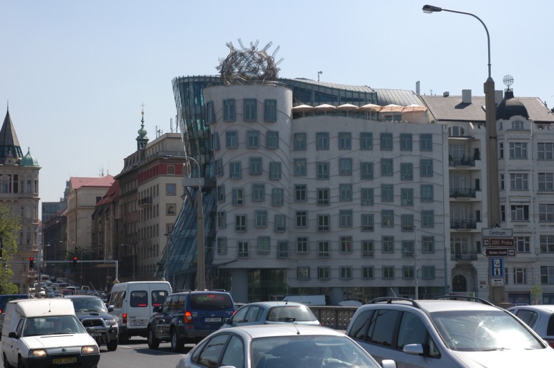 Dancing House from the Jiraskuv Bridge