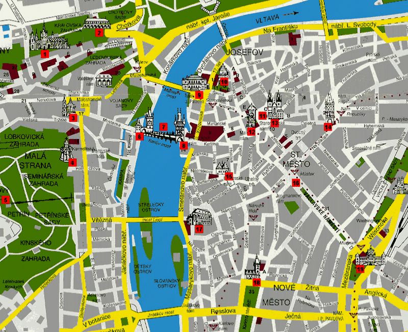 Prague centre mini map