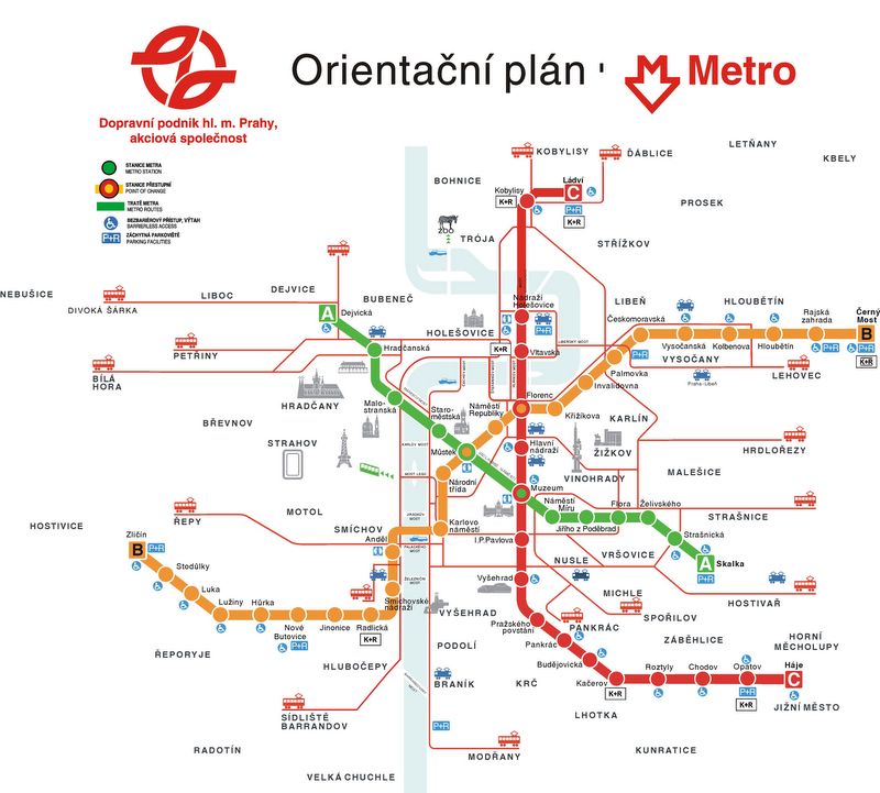 Map prague metro Prague Map