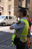 Police officer on the street of Prague