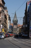 Jindrisska street with Jindrisska Tower in the background