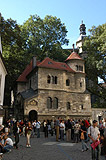 Tourists waiting at the Jewish Ceremonial Hall