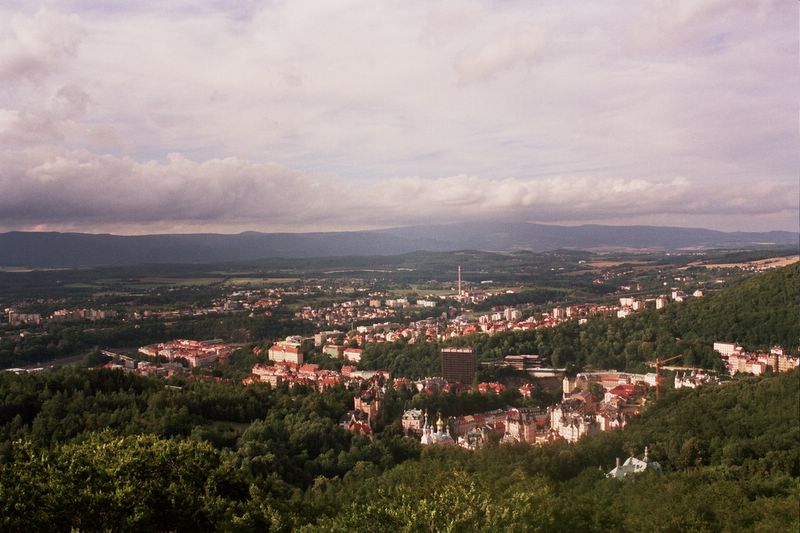 View over Karlovy Vary from the Diana Observation Tower