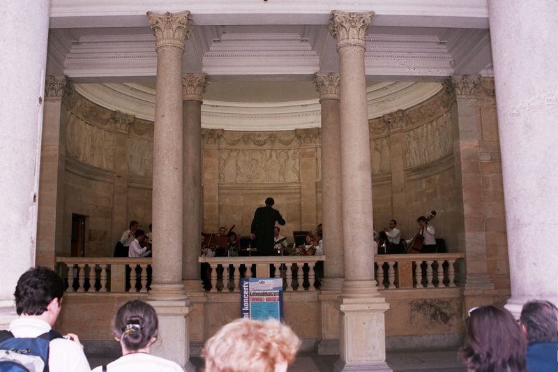 Karlovy Vary Orchestra playing at the Colonades