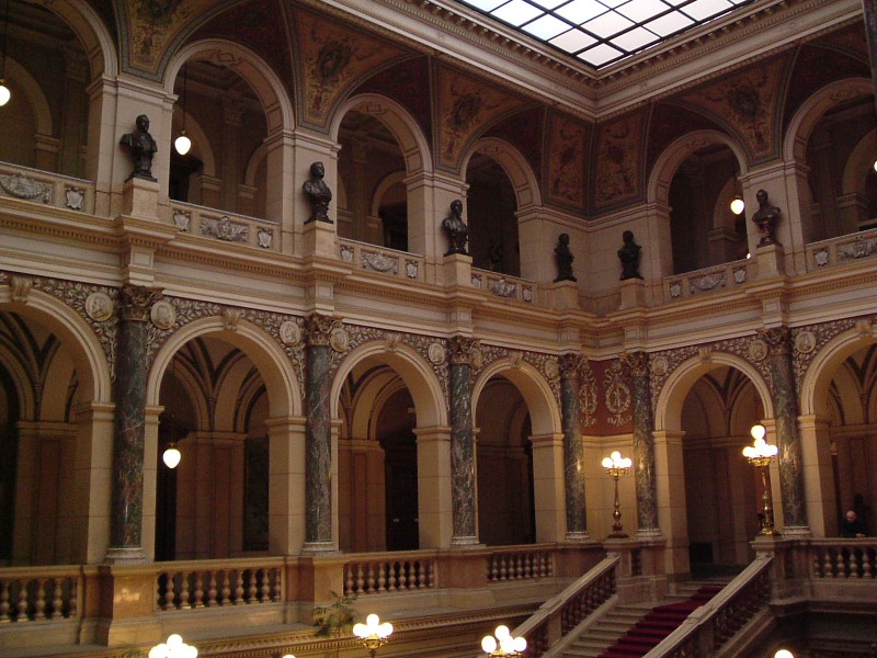 Busts in the hall of the National Museum