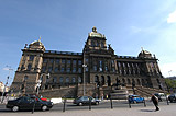 National Theatre behind a frequented street