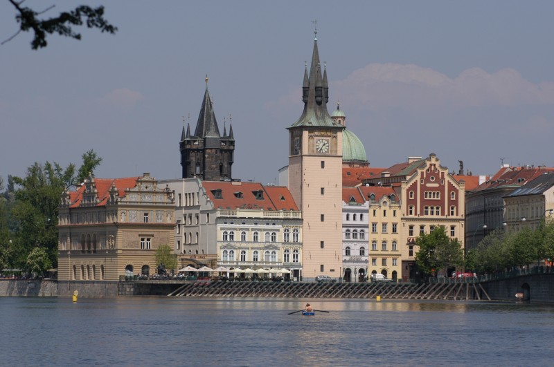 Novotneho footbridge on the right bank of the Vltava