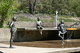 Statues joyfully bathing