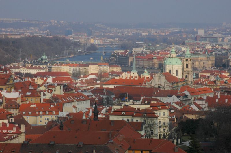 Hradcany and bridges over the Vltava from Petrin