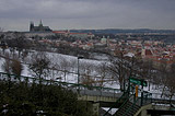 Clowdy winter day, view from Nebozizek funicular stop