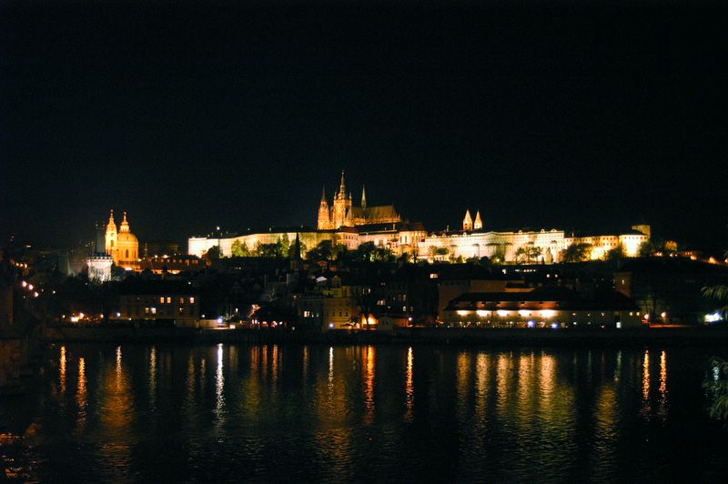 Night view from the Vltava bank