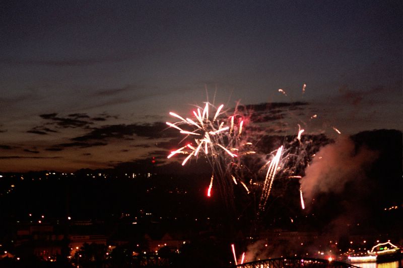 Fireworks seen from Vysehrad