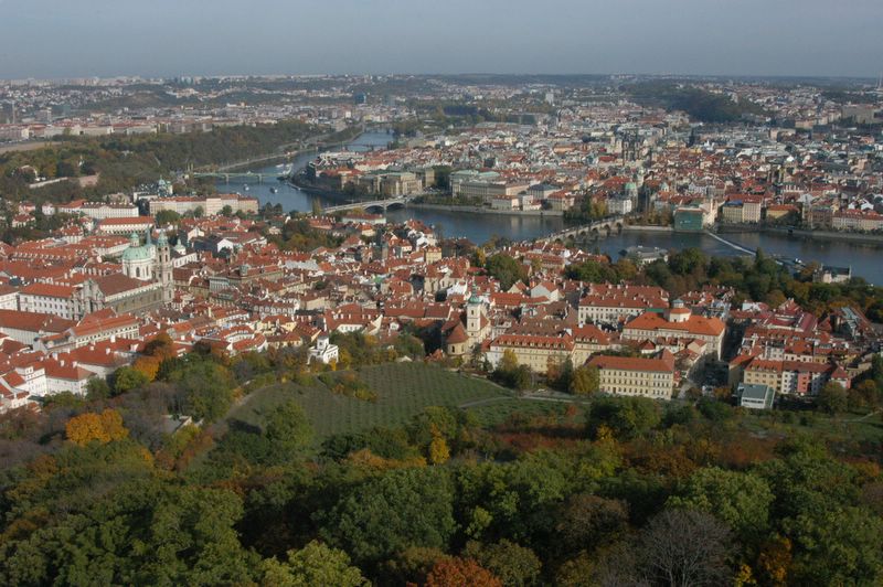 The Vltava cutting Prague in two