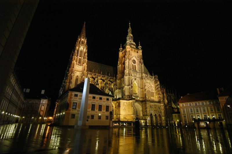 cathedral at night