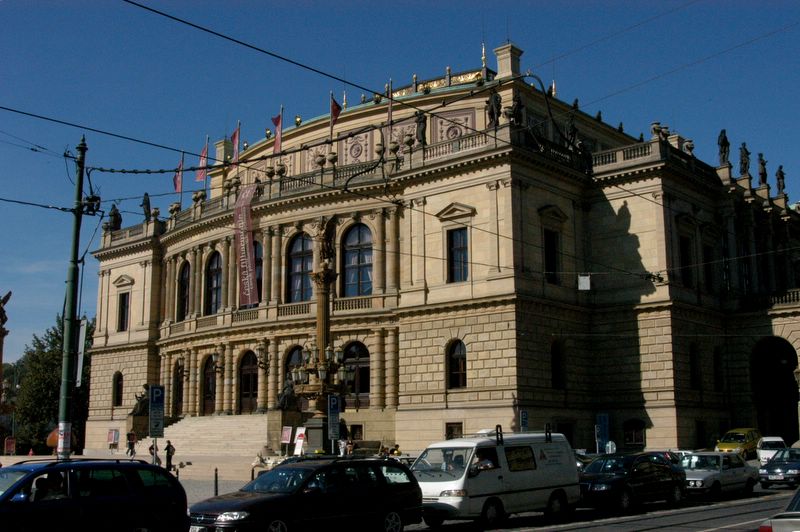 Czech Philharmonic Orchestra House from the Charles University stairs