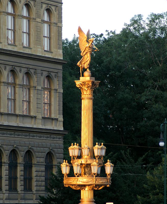 Golden muse statue