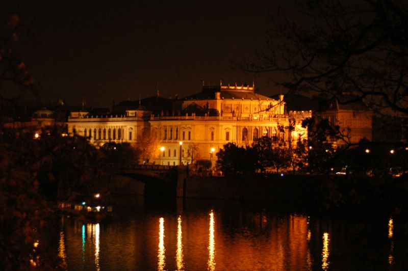 Night view from the Vltava bank