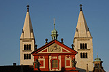 St George Basilica facade and twin white towers