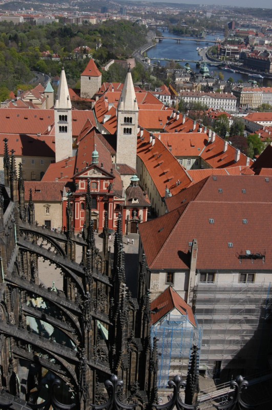 View of St George's Basilica and the Vltava River