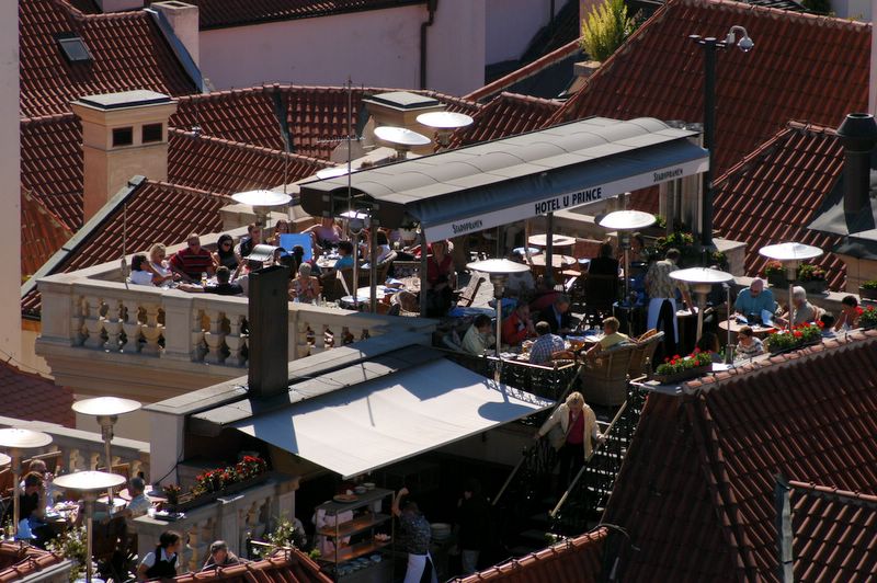 Roof terraces at the Hotel U Prince