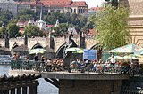 Zofin terrace with splendid view to the Charles Bridge