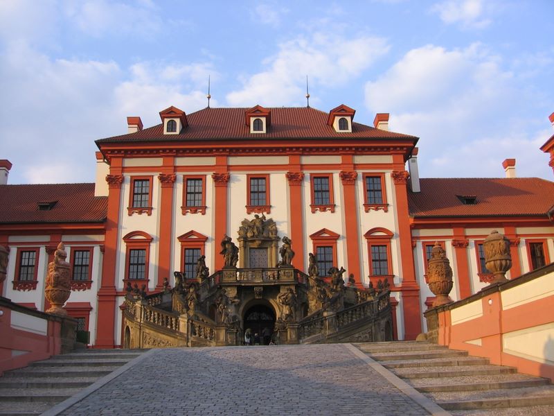 Troja Chateau in the sunset