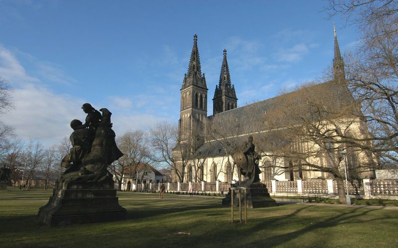 Church and statues