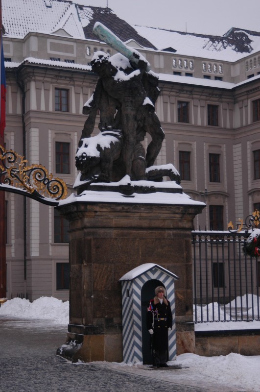 Guard at the main entrance to Prague Castle