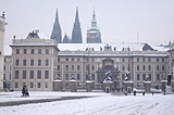 Prague Castle with towers of St Vitus Cathedral