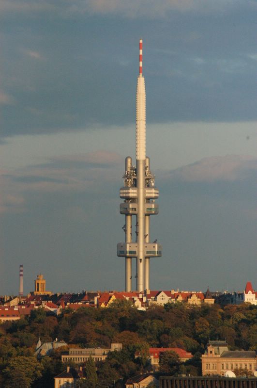 The Zizkov Television tower over the park